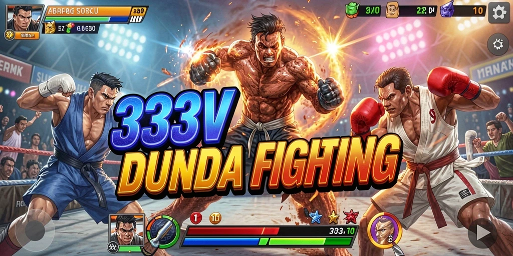 Screenshot menunjukkan pertarungan seru dalam game Fighting 333V.