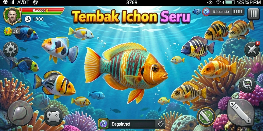 Screenshot gameplay 8768 menampilkan keseruan menembak ikan.