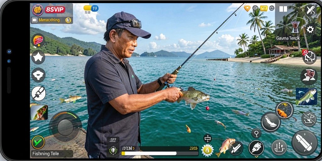 Screenshot menunjukkan pengalaman memancing yang menakjubkan di 8SVIP.