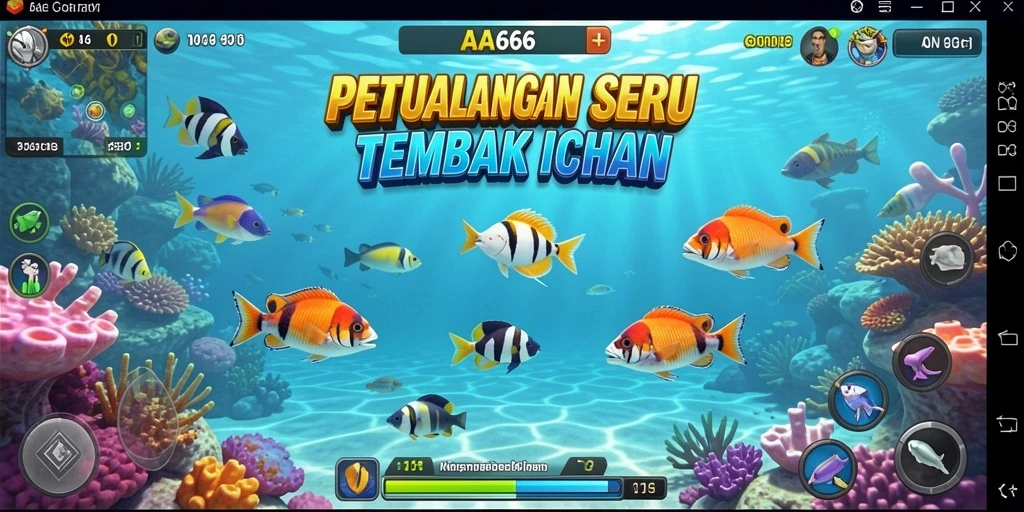 Tangkapan layar AA666 menampilkan aksi seru dalam berburu ikan.
