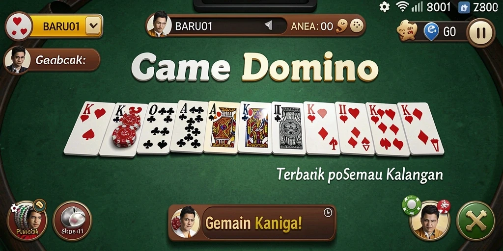 Screenshot gameplay BARU01 menampilkan aksi seru permainan Domino.