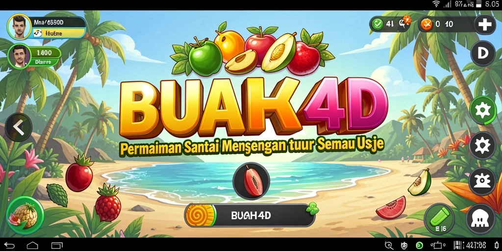 Screenshot gameplay BUAH4D menunjukkan keseruan dan warna-warna cerah.