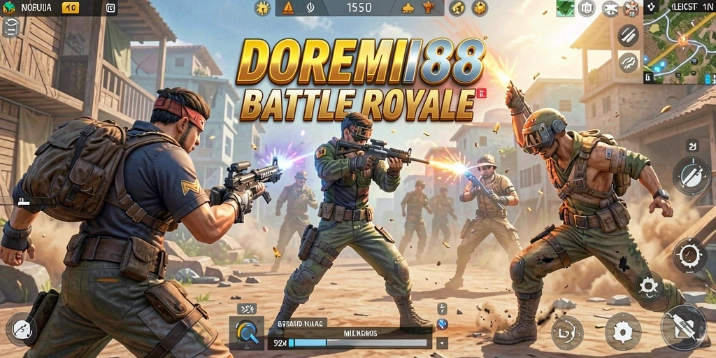 Tampilan gameplay seru dari DOREMI88 dalam pertarungan Battle Royale.