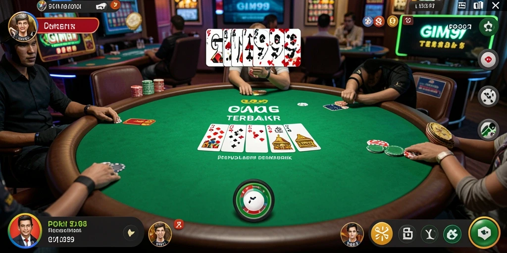 Tampilan gameplay Poker yang seru dan interaktif di GIM999.