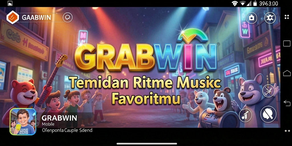 Tampilan gameplay GRABWIN yang penuh warna dan interaktif.