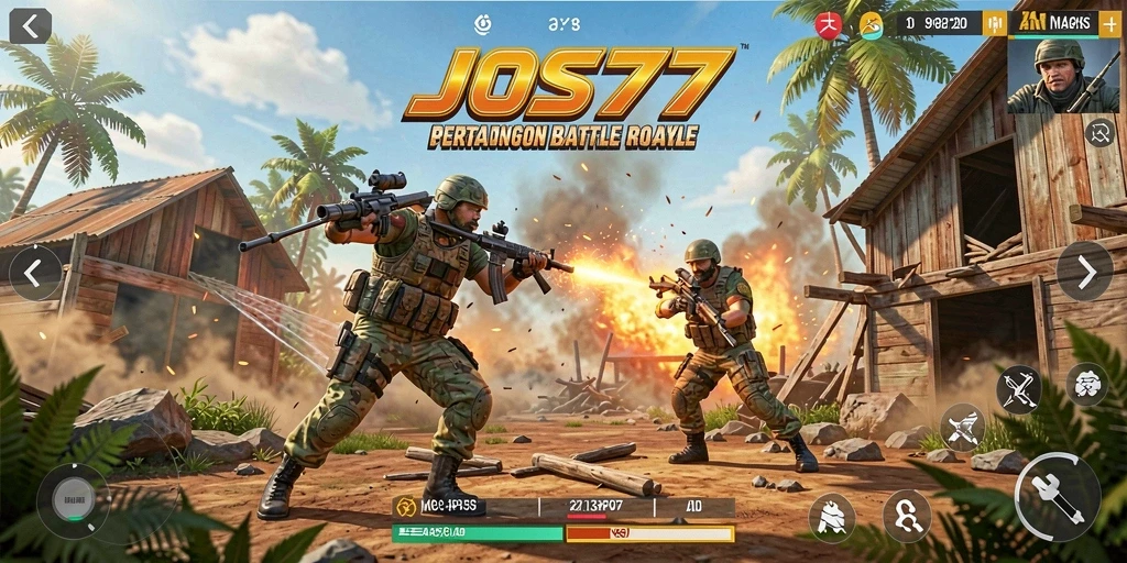 Tampilan gameplay JOS77 dengan aksi pertempuran yang seru