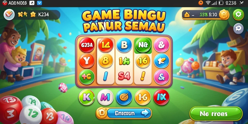 Tampilan gameplay Bingo yang seru dan interaktif.