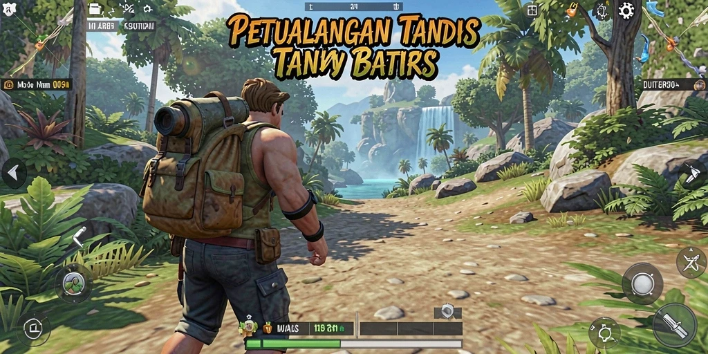 Screenshot utama KAKRP menampilkan petualangan seru di dunia terbuka.
