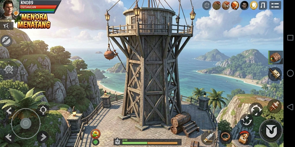 Screenshot menampilkan gameplay seru KNO89 di genre Tower Defense.