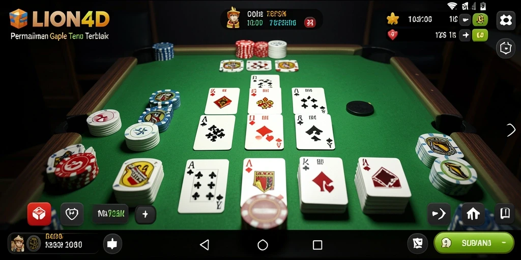 Screenshot gameplay LION4D menampilkan keseruan bermain Gaple.