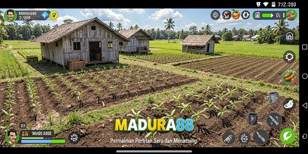 Tampilan menarik dari gameplay pertanian di MADURA88.