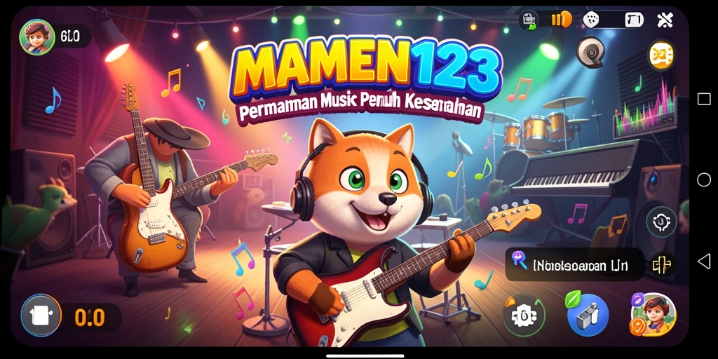 Screenshot gameplay MAMEN123 menampilkan keseruan bermain musik.
