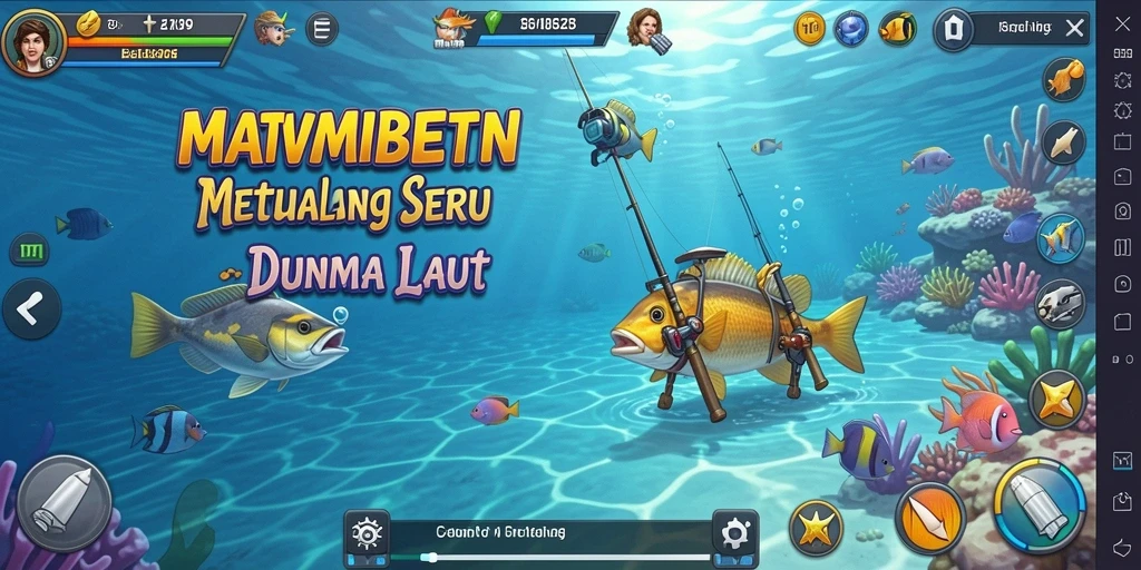 Tampilan gameplay MAMIBET menampilkan aksi memancing yang seru dan menegangkan.