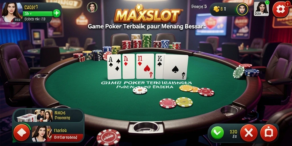 Screenshot utama MAXSLOT menampilkan gameplay Poker yang seru.
