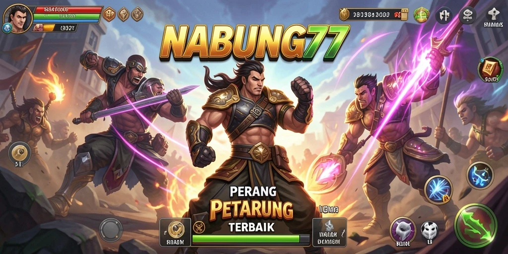 Screenshot NABUNG77 menampilkan pertarungan karakter yang mendebarkan.