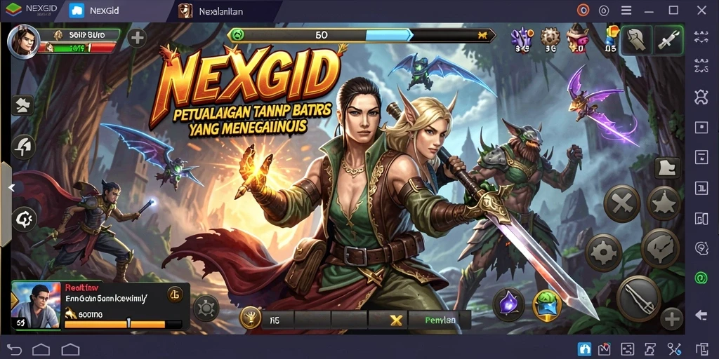 Tampilan gameplay NEXGID yang mendebarkan dan penuh tantangan.