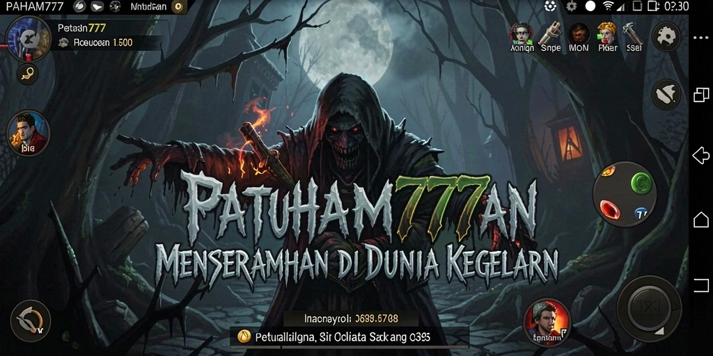 Tampilan gameplay menyeramkan dari PAHAM777 menampilkan suasana kegelapan yang menegangkan.