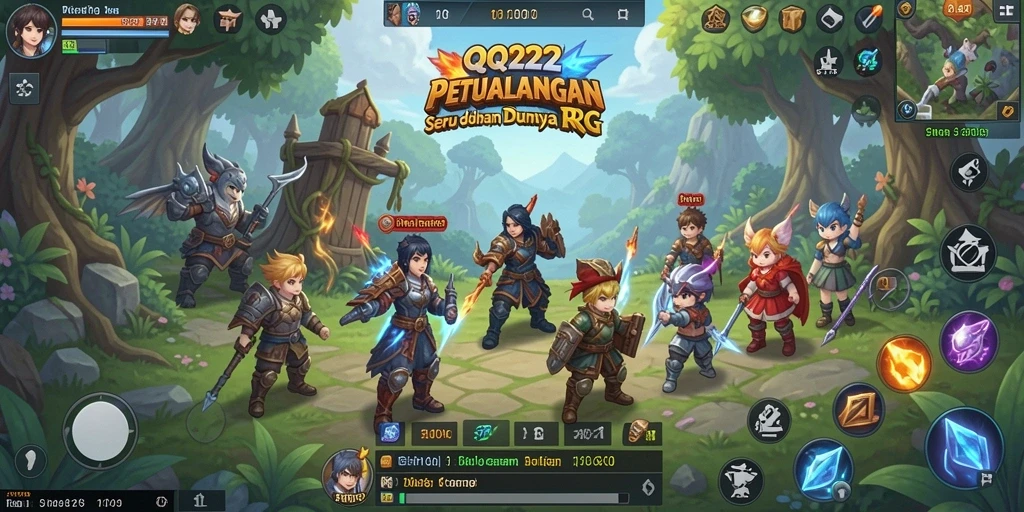 Screenshot gameplay QQ222 menampilkan pertarungan seru dalam dunia RPG.