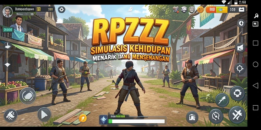 Tampilan menarik dari gameplay RPZZZ yang penuh warna.