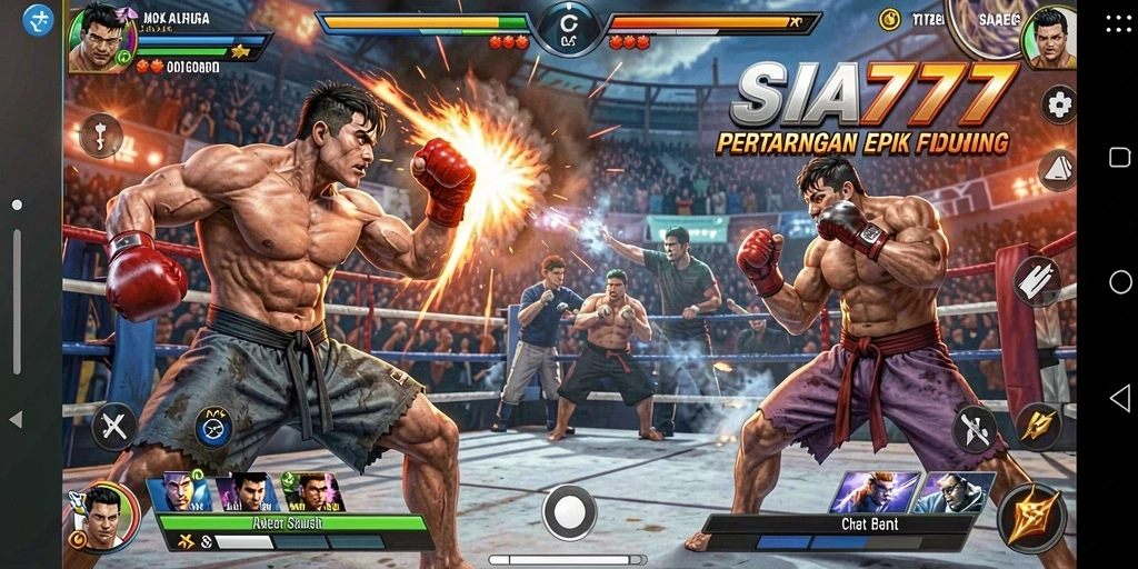 Tampilan gameplay SIA777 menampilkan pertarungan mendebarkan antar karakter.