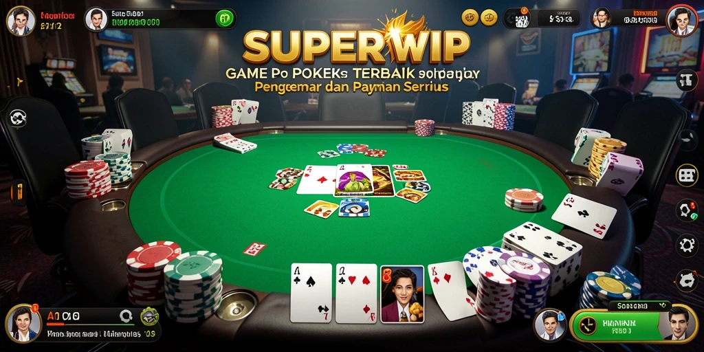 Screenshot gameplay SUPERVIP menampilkan keseruan dan interaksi dalam permainan poker.