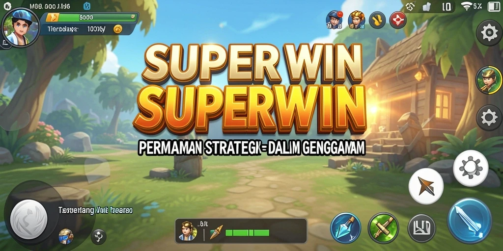 Screenshot SUPERWIN menampilkan aksi strategis yang dinamis dalam permainan SLG.