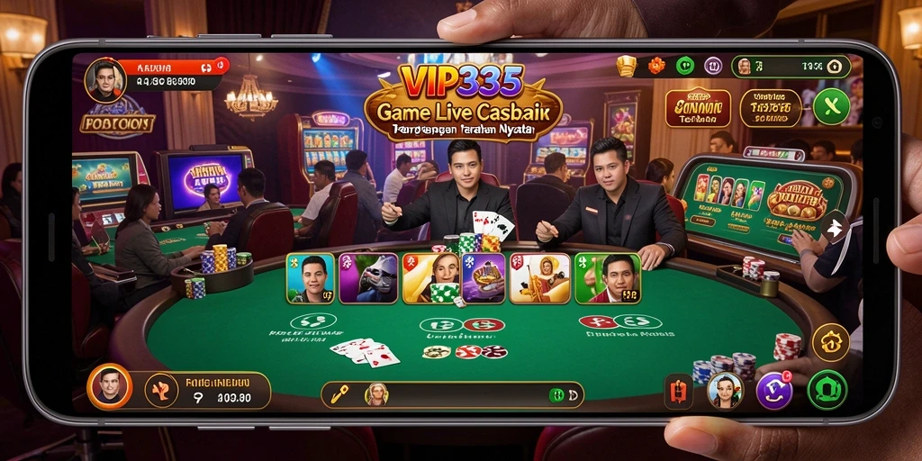 Tampilan menarik dan interaktif dari permainan Live Casino di VIP333.