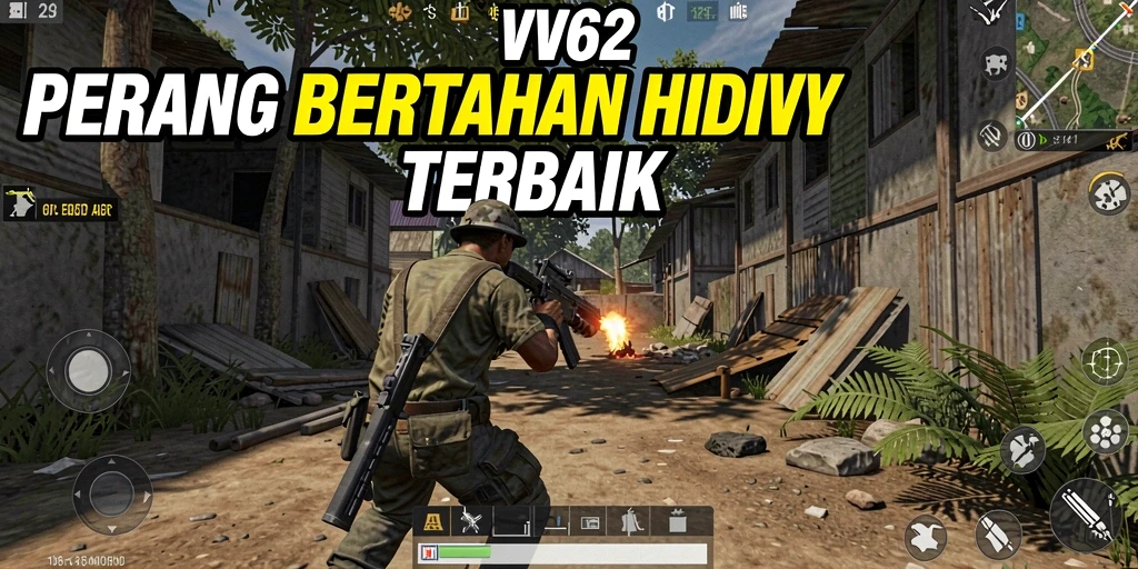 Tampilan seru dari gameplay Battle Royale VV62.