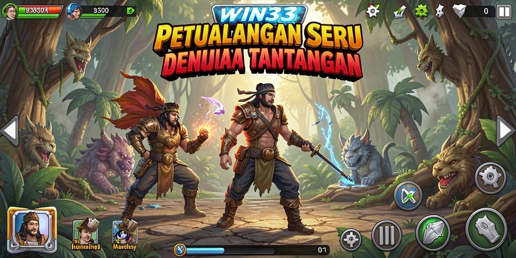 Screeshot gameplay WIN33 menunjukkan aksi menegangkan di dunia petualangan.