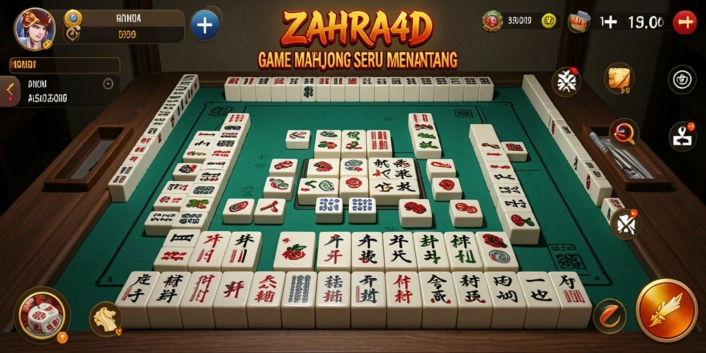 Tampilan gameplay Mahjong yang menarik dan seru di ZAHRA4D.